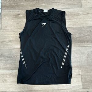 Men’s Gymshark Sleeveless Sport Shirt Small in Black